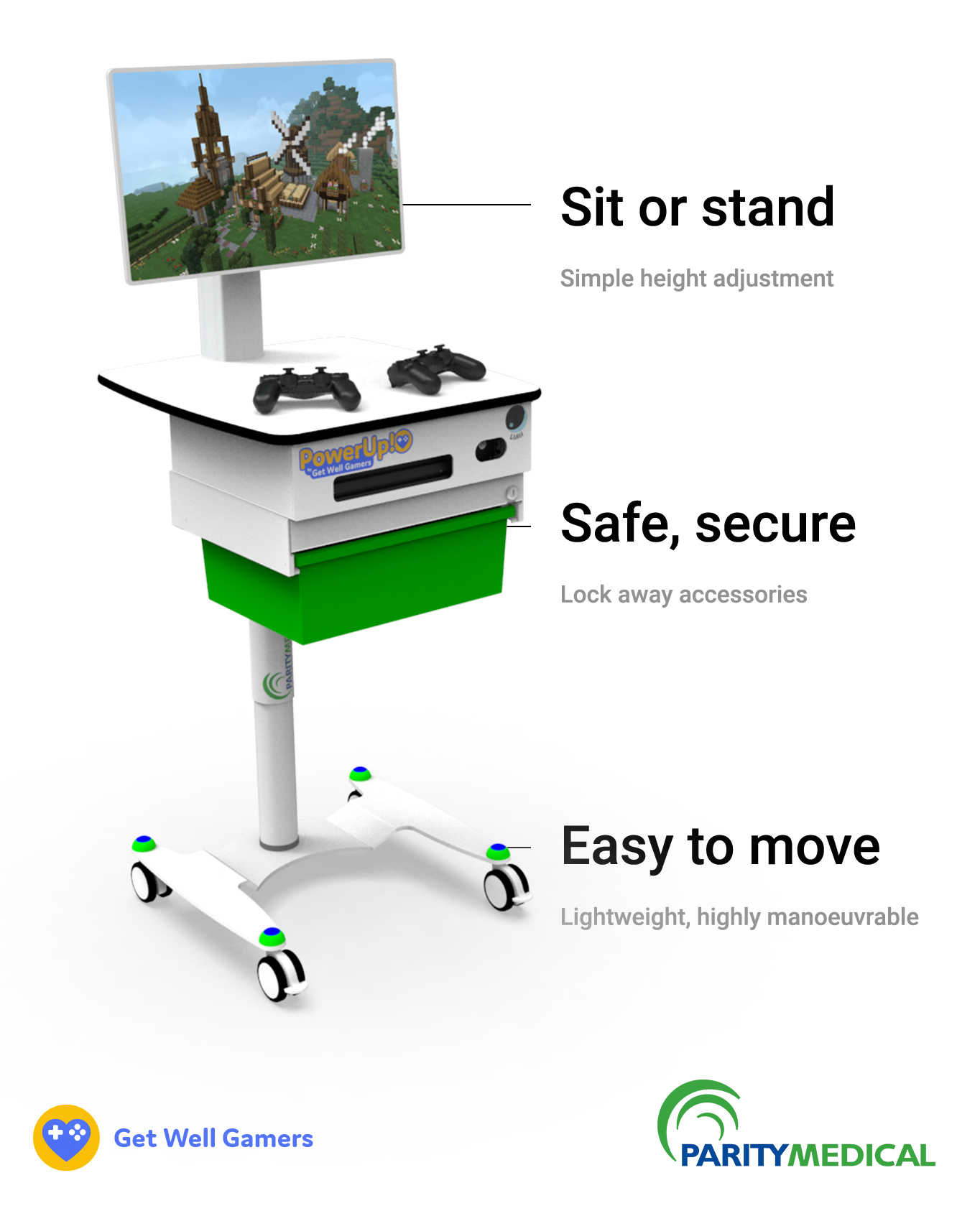 PowerUp cart Get Well Gamers Donate games and consoles